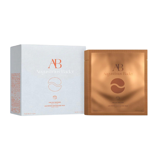 Augustinus Bader The Eye Patches in a box, displayed with bronze wrapper.