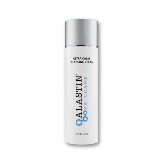 Alastin Ultra Calm Cleansing Cream — white and silver tube with lavender accent, shown upright on a clean white background.